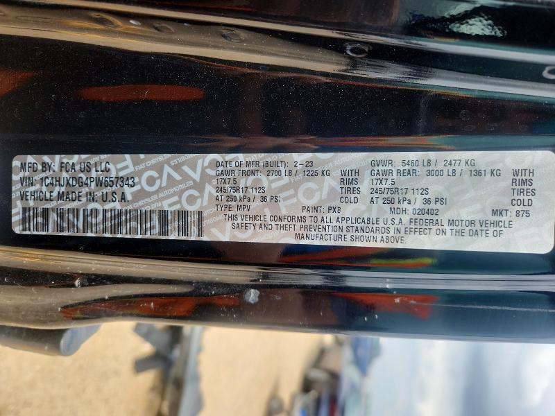 2023 Jeep Wrangler მანქანა იყიდება აუქციონზე, vin: 1C4HJXDG4PW657343, აუქციონის ნომერი: 49682296