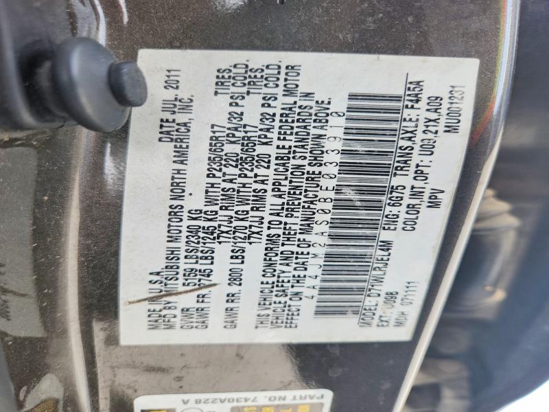 Продаж на аукціоні авто 2011 Mitsubishi Endeavor, vin: 4A4JM2AS0BE033910, номер лоту: 48319846