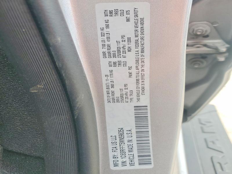 51040616 :رقم المزاد ، 1C6SRFFT5MN596354 vin ، 2021 Ram 1500 مزاد بيع
