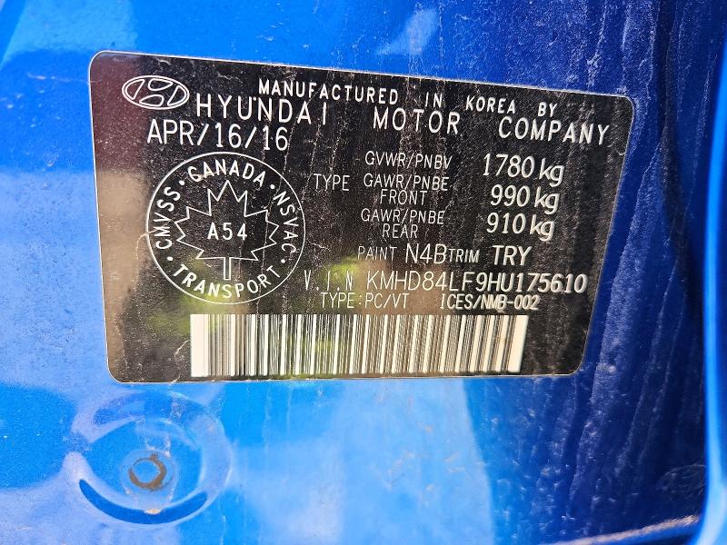 Aukcja sprzedaży 2017 Hyundai Elantra, vin: KMHD84LF9HU175610, numer aukcji: 49495396