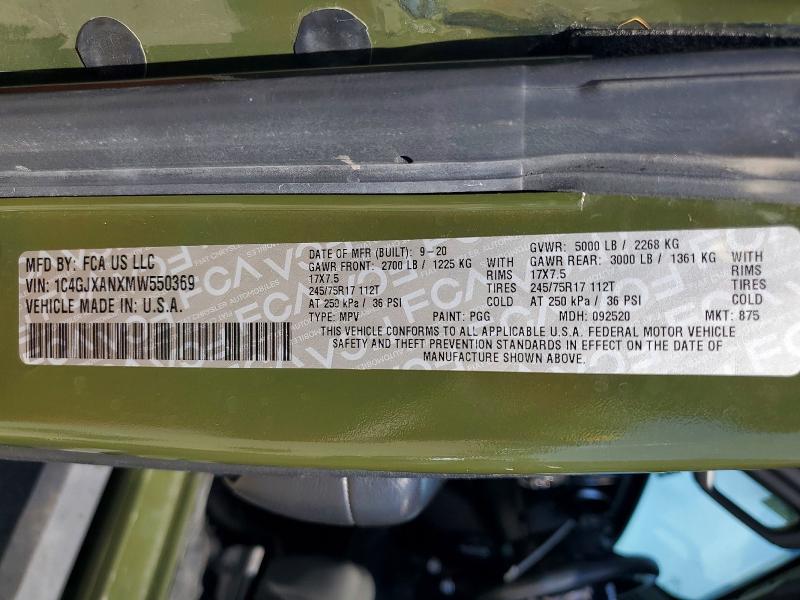 Продажа на аукционе авто 2021 Jeep Wrangler, vin: 1C4GJXANXMW550369, номер лота: 49058276