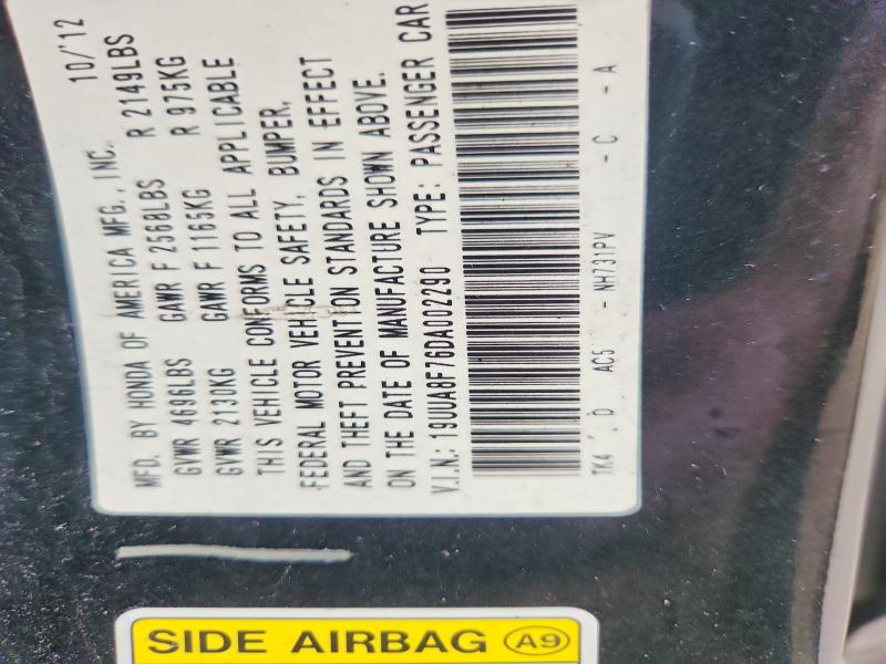Aukcja sprzedaży 2013 Acura Tl, vin: 19UUA8F76DA002290, numer aukcji: 51302136