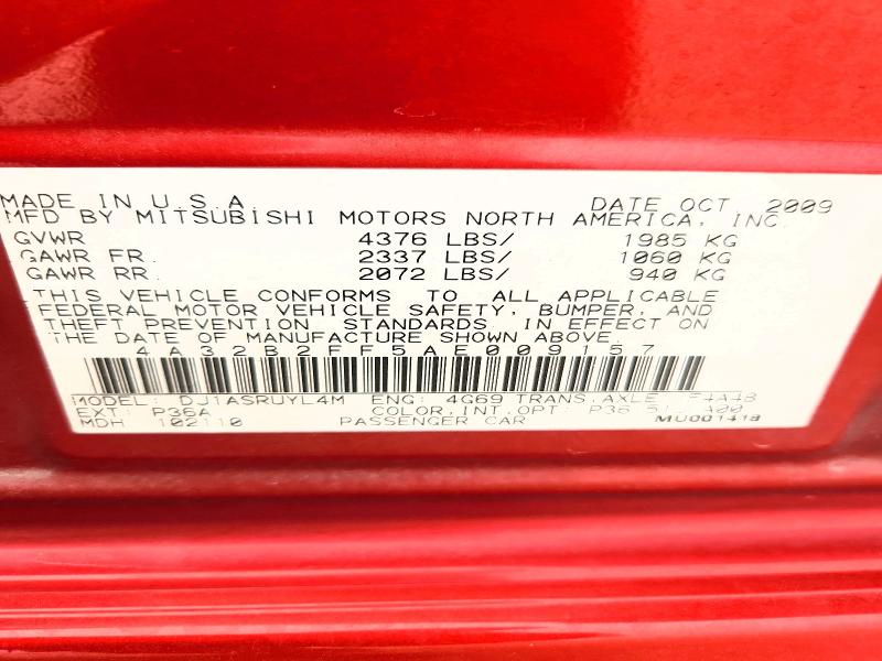 49402736 :رقم المزاد ، 4A32B2FF5AE009157 vin ، 2010 Mitsubishi Galant مزاد بيع