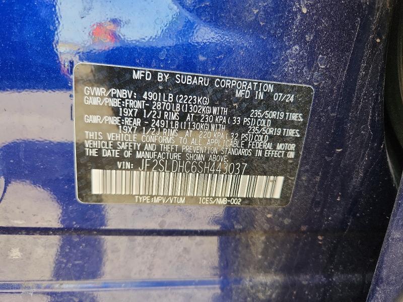 48517546 :رقم المزاد ، JF2SLDHC6SH443037 vin ، 2025 Subaru Forester مزاد بيع
