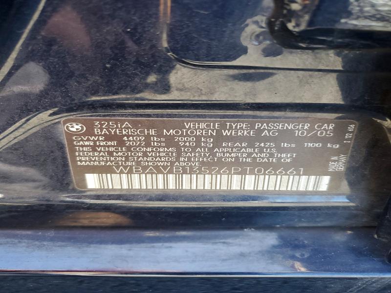 Продажа на аукционе авто 2006 Bmw 325, vin: WBAVB13526PT06661, номер лота: 50333196