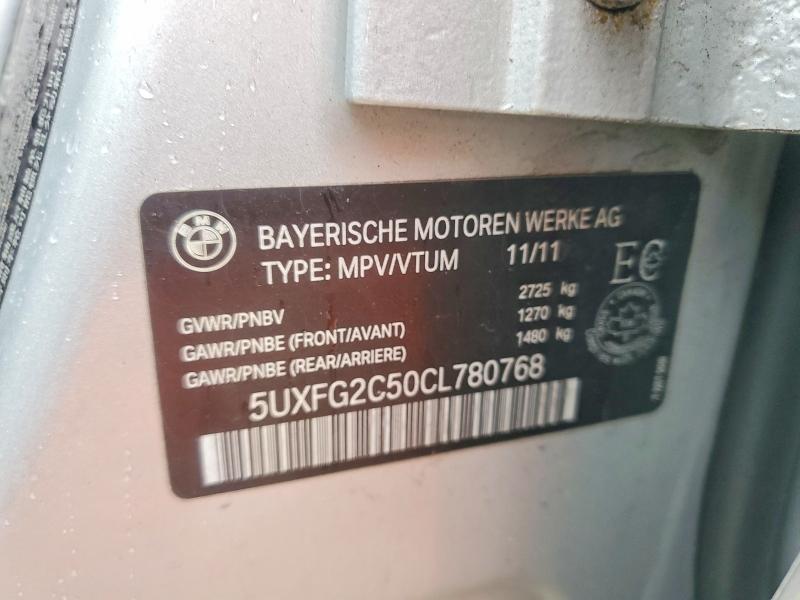 2012 Bmw X6 მანქანა იყიდება აუქციონზე, vin: 5UXFG2C50CL780768, აუქციონის ნომერი: 50046736