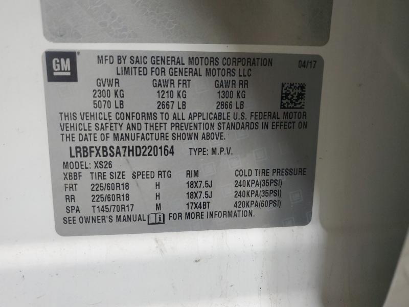 Aukcja sprzedaży 2017 Buick Envision, vin: LRBFXBSA7HD220164, numer aukcji: 50302346