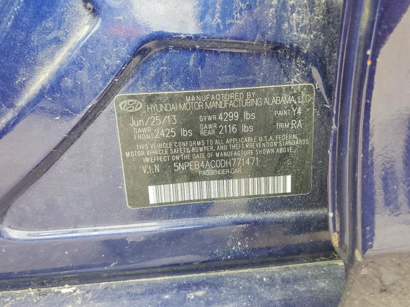 Aukcja sprzedaży 2013 Hyundai Sonata, vin: 5NPEB4AC0DH771471, numer aukcji: 51600246