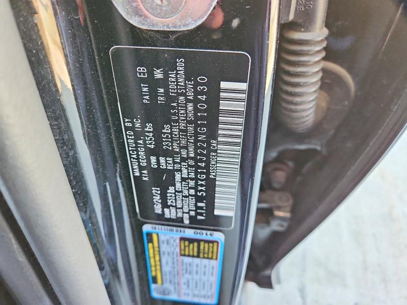 Продаж на аукціоні авто 2022 Kia K5, vin: 5XXG14J22NG110430, номер лоту: 49916966