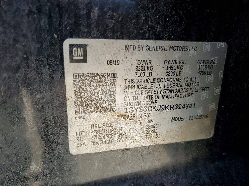 Aukcja sprzedaży 2019 Cadillac Escalade, vin: 1GYS3CKJ9KR394341, numer aukcji: 48826196