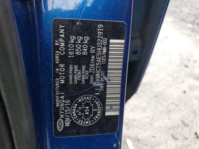 Aukcja sprzedaży 2017 Hyundai Accent, vin: KMHCT5AE5HU322919, numer aukcji: 49371886