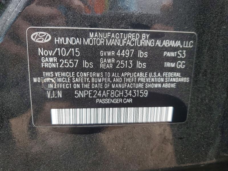 Продаж на аукціоні авто 2016 Hyundai Sonata, vin: 5NPE24AF8GH343159, номер лоту: 51426906