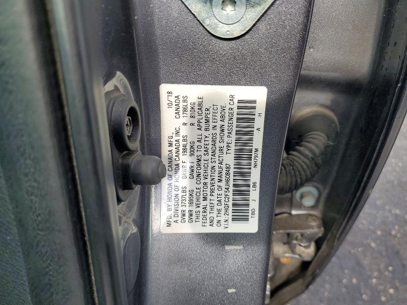 Aukcja sprzedaży 2018 Honda Civic, vin: 2HGFC2F54JH608487, numer aukcji: 48093956