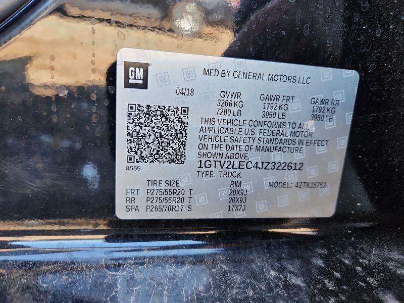 Продаж на аукціоні авто 2018 Gmc Sierra, vin: 1GTV2LEC4JZ322612, номер лоту: 50715766