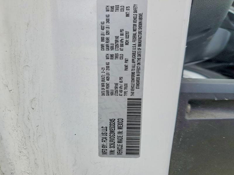 Продажа на аукционе авто 2021 Ram Promaster 2500, vin: 3C6LRVDG3ME533245, номер лота: 50508456