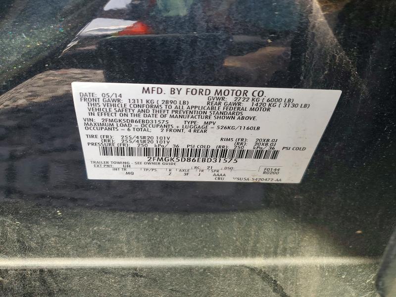 Aukcja sprzedaży 2014 Ford Flex, vin: 2FMGK5D86EBD31575, numer aukcji: 49163276