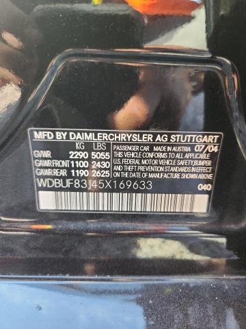 Aukcja sprzedaży 2005 Mercedes-benz E, vin: WDBUF83J45X169633, numer aukcji: 50014976