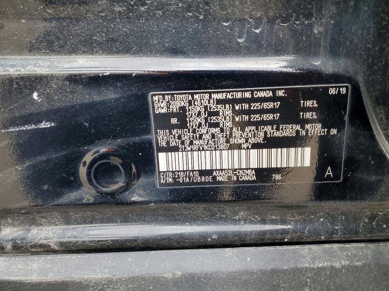 Aukcja sprzedaży 2019 Toyota Rav4, vin: 2T3W1RFV1KC013807, numer aukcji: 51105686