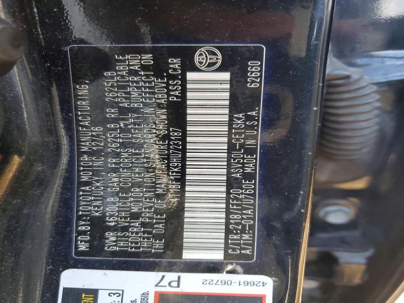2017 Toyota Camry მანქანა იყიდება აუქციონზე, vin: 4T1BF1FK9HU723187, აუქციონის ნომერი: 51695436