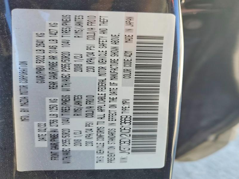 Aukcja sprzedaży 2022 Mazda Cx-9, vin: JM3TCBDY2N0613669, numer aukcji: 49884386