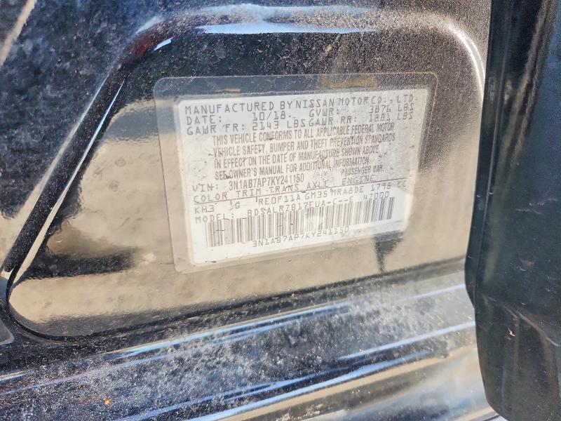 Продаж на аукціоні авто 2019 Nissan Sentra, vin: 3N1AB7AP7KY241150, номер лоту: 48640736