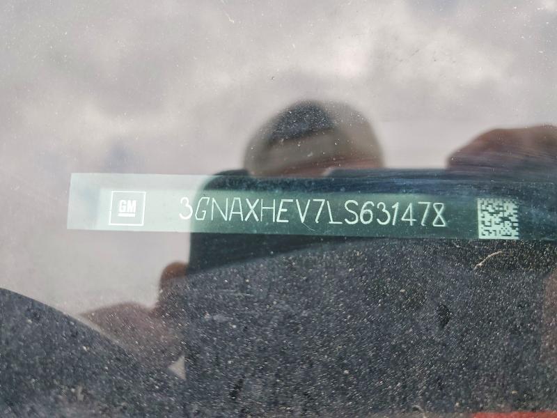 50966476 :رقم المزاد ، 3GNAXHEV7LS631478 vin ، 2020 Chevrolet Equinox مزاد بيع