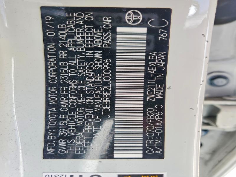 Продажа на аукционе авто 2020 Toyota Corolla, vin: JTDEBRBE2LJ000996, номер лота: 51482246