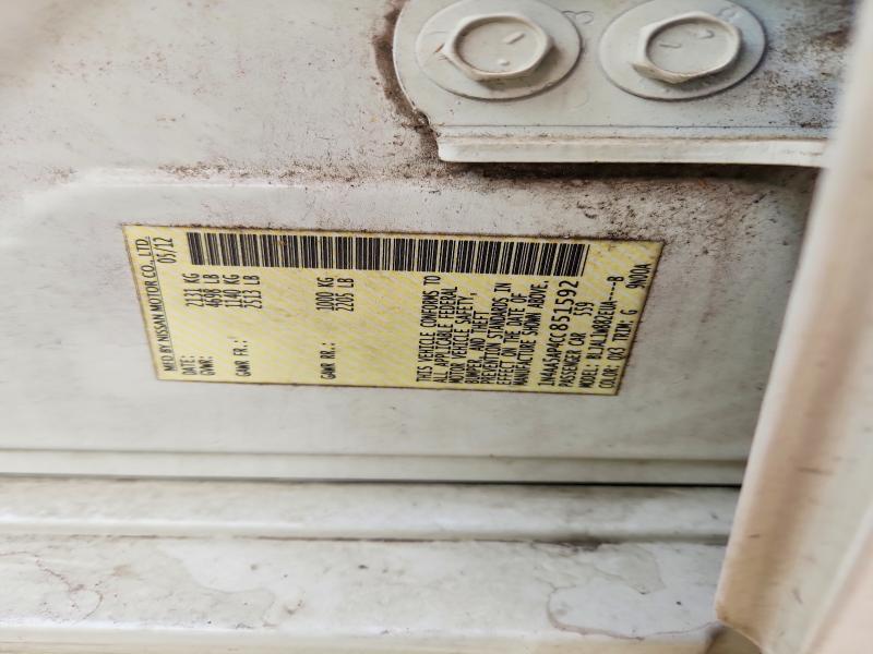 50088016 :رقم المزاد ، 1N4AA5AP4CC851592 vin ، 2012 Nissan Maxima مزاد بيع