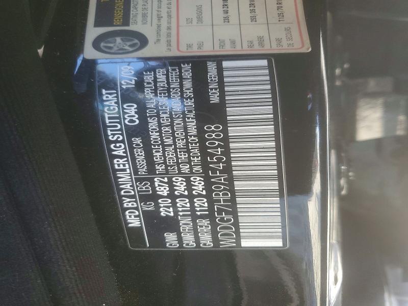 Aukcja sprzedaży 2010 Mercedes-benz C, vin: WDDGF7HB9AF454988, numer aukcji: 49547766