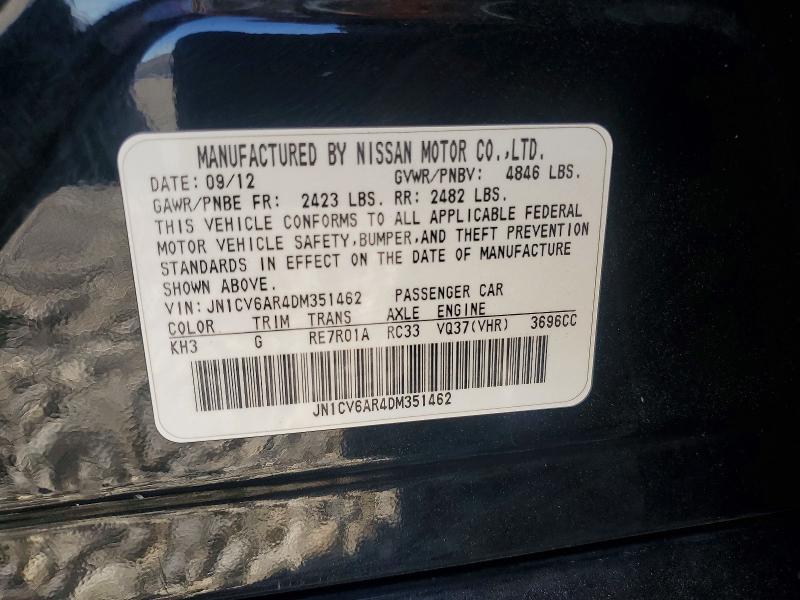 Aukcja sprzedaży 2013 Infiniti G37 Sedan, vin: JN1CV6AR4DM351462, numer aukcji: 50698996