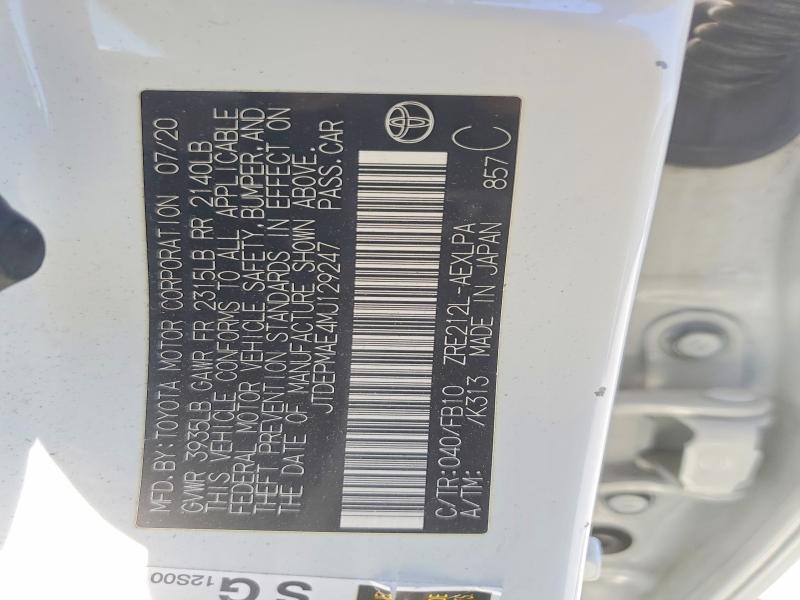 50247106 :رقم المزاد ، JTDEPMAE4MJ129247 vin ، 2021 Toyota Corolla مزاد بيع