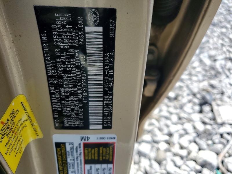Продаж на аукціоні авто 2011 Toyota Camry, vin: 4T1BF3EK2BU740899, номер лоту: 51485006