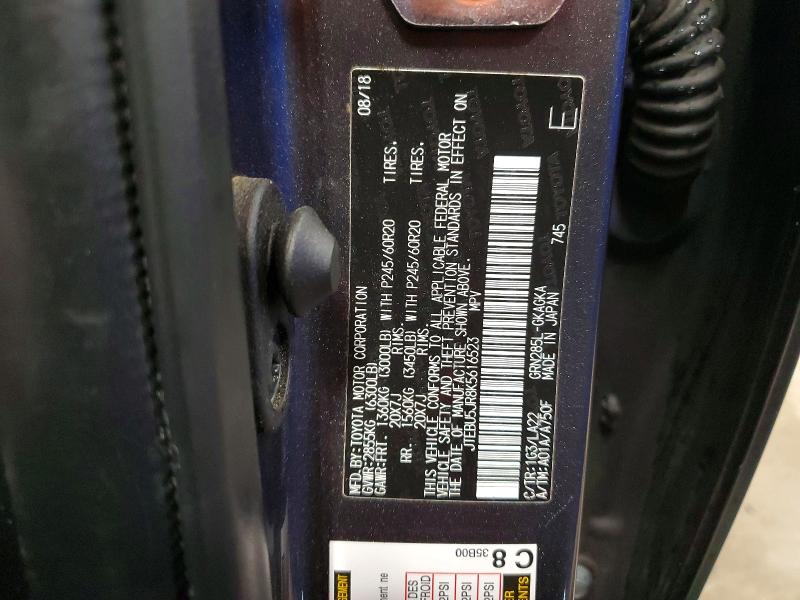 2019 Toyota 4runner მანქანა იყიდება აუქციონზე, vin: JTEBU5JR8K5616523, აუქციონის ნომერი: 51280416