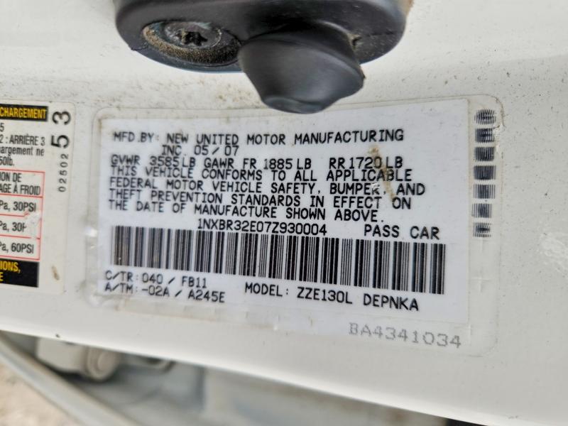 Aukcja sprzedaży 2007 Toyota Corolla, vin: 1NXBR32E07Z930004, numer aukcji: 51476416