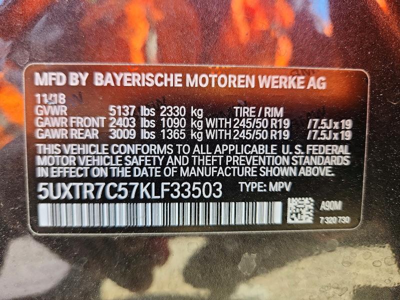 Продаж на аукціоні авто 2019 Bmw X3, vin: 5UXTR7C57KLF33503, номер лоту: 49102846