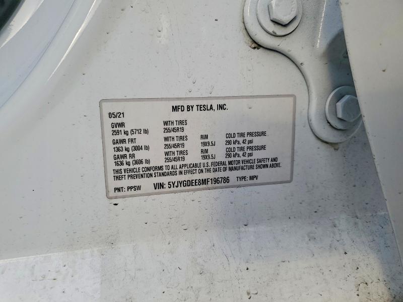 Продаж на аукціоні авто 2021 Tesla Model Y, vin: 5YJYGDEE8MF196786, номер лоту: 47591286
