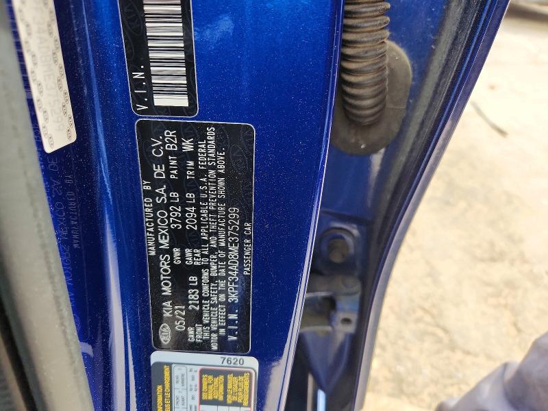 2021 Kia Forte მანქანა იყიდება აუქციონზე, vin: 3KPF34AD8ME375299, აუქციონის ნომერი: 48119136