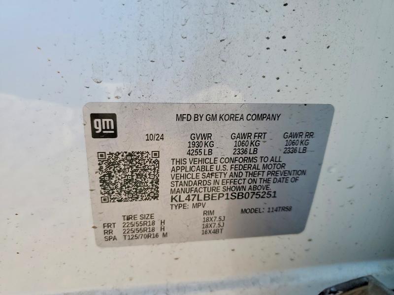 2025 Buick Envista მანქანა იყიდება აუქციონზე, vin: KL47LBEP1SB075251, აუქციონის ნომერი: 50245676