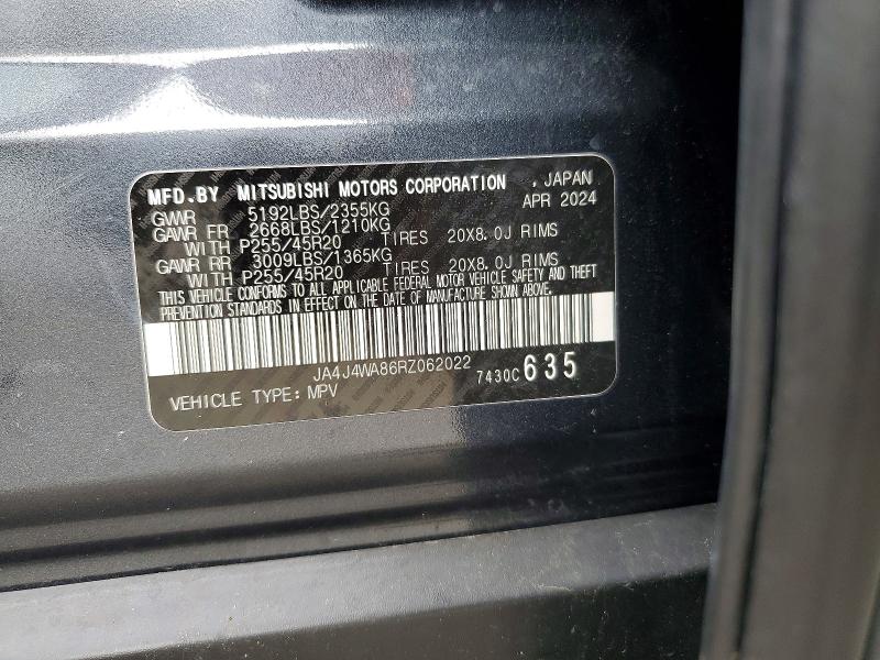 Продаж на аукціоні авто 2024 Mitsubishi Outlander, vin: JA4J4WA86RZ062022, номер лоту: 48644406