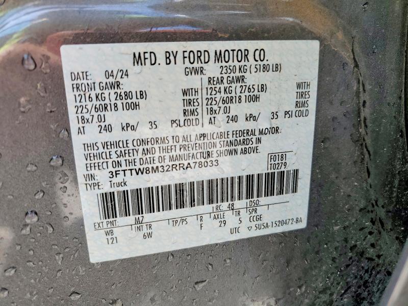 Продажа на аукционе авто 2024 Ford Maverick, vin: 3FTTW8M32RRA78033, номер лота: 49726816