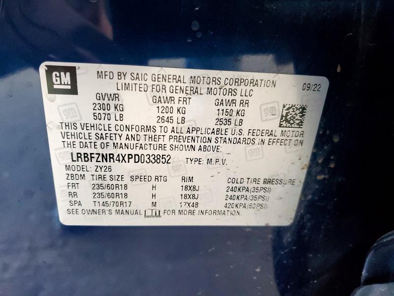 2023 Buick Envision მანქანა იყიდება აუქციონზე, vin: LRBFZNR4XPD033852, აუქციონის ნომერი: 49633236