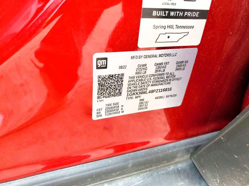 50599566 :رقم المزاد ، 1GKKNML48PZ116816 vin ، 2023 Gmc Acadia مزاد بيع