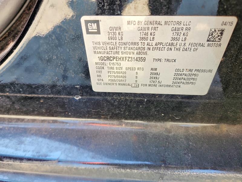 Продаж на аукціоні авто 2015 Chevrolet Silverado, vin: 1GCRCPEHXFZ314359, номер лоту: 50971976