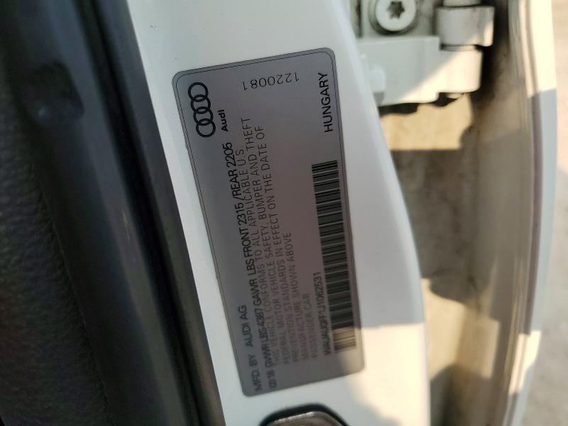 Продаж на аукціоні авто 2018 Audi A3, vin: WAUAUGFF1J1062531, номер лоту: 51499516