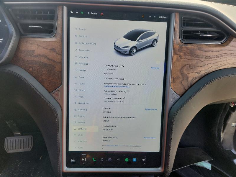 2020 Tesla Model X მანქანა იყიდება აუქციონზე, vin: 5YJXCBE29LF233344, აუქციონის ნომერი: 47647036