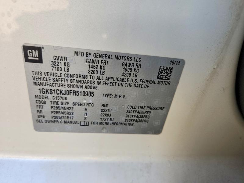 Продажа на аукционе авто 2015 Gmc Yukon, vin: 1GKS1CKJ0FR510905, номер лота: 50802296