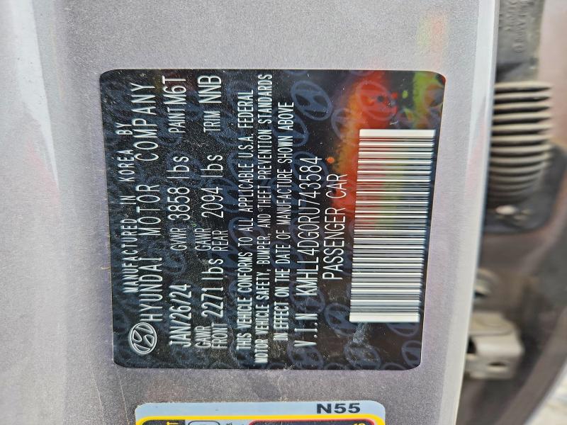 51293886 :رقم المزاد ، KMHLL4DG0RU743584 vin ، 2024 Hyundai Elantra مزاد بيع