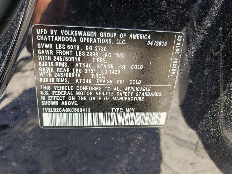 Продаж на аукціоні авто 2019 Volkswagen Atlas, vin: 1V2LR2CA6KC563413, номер лоту: 49855876