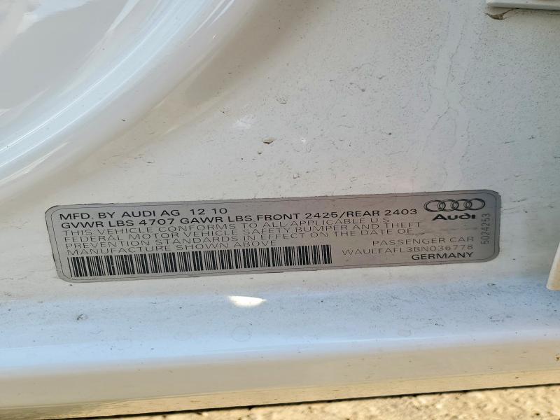 Продаж на аукціоні авто 2011 Audi A4, vin: WAUEFAFL3BN036778, номер лоту: 51013736