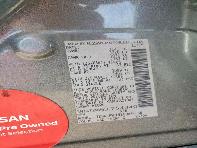 Продаж на аукціоні авто 2020 Nissan Rogue, vin: 5N1AT2MV6LC754340, номер лоту: 51687136